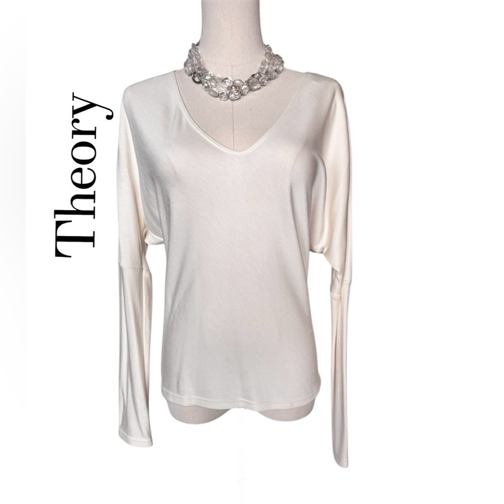 Theory Women's Cream V Neck Top